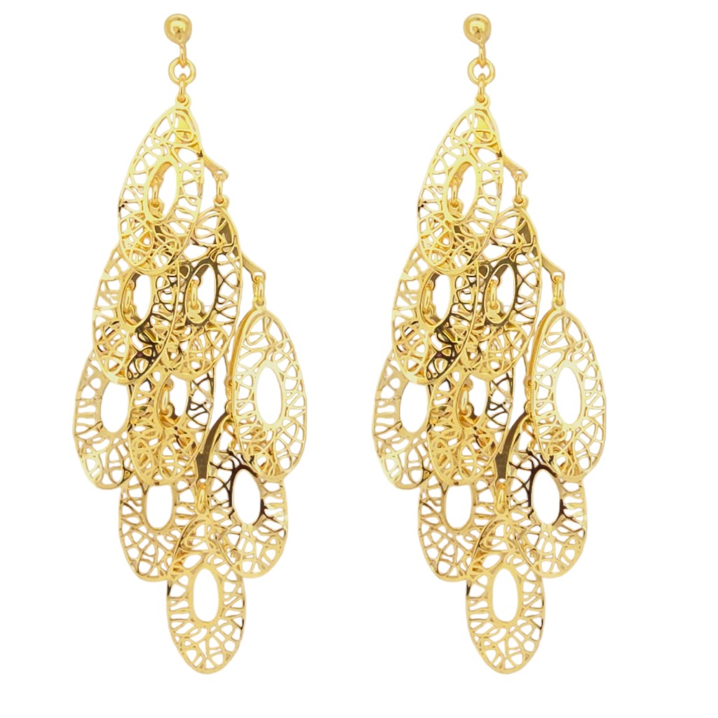 Σκουλαρίκια κρεμαστά απο επιχρυσωμένο ασήμι 925° (code SHK905132)